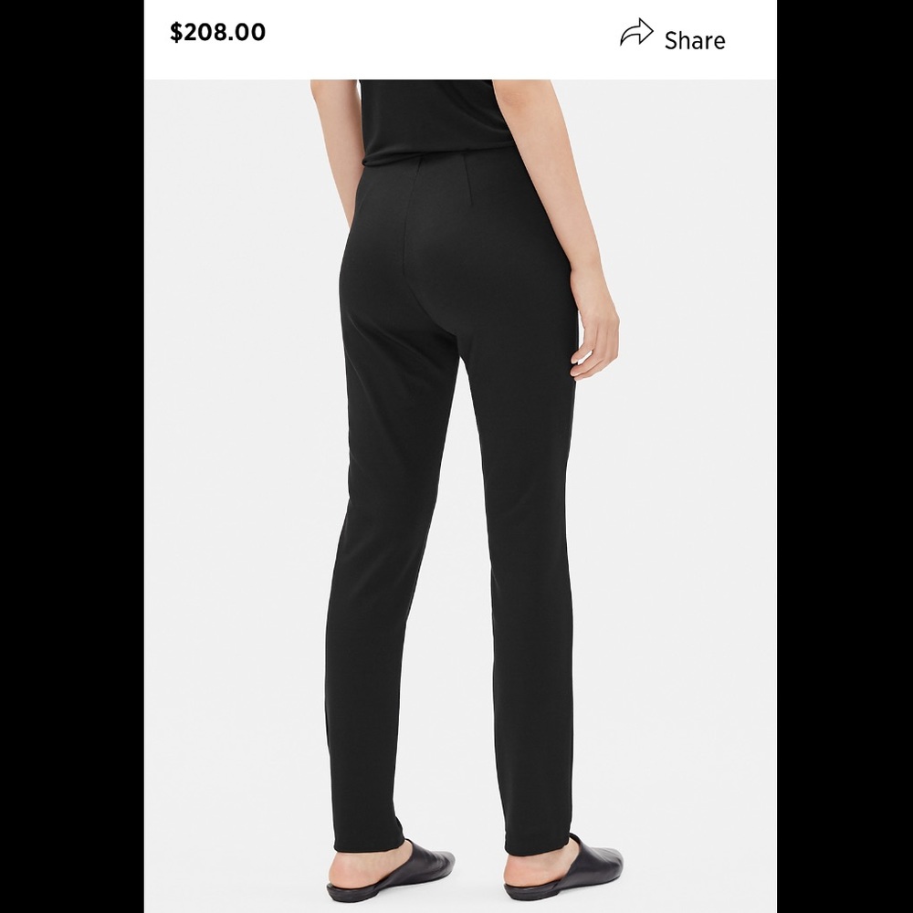 Eileen fisher black system stretch crop M